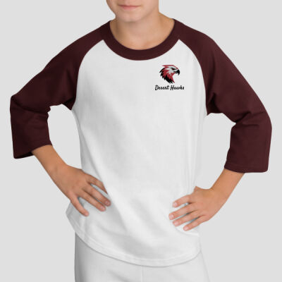 Youth Raglan T-Shirt - Desert Hawks- Black Thumbnail