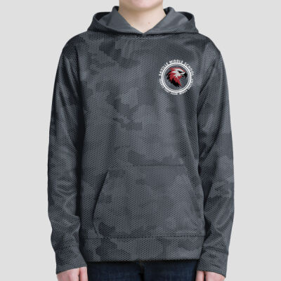 Youth Camohex Hoodie - School Logo - White Thumbnail