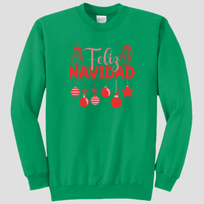 Adult Crewneck - Winter Holidays - Feliz Festive - Red Thumbnail
