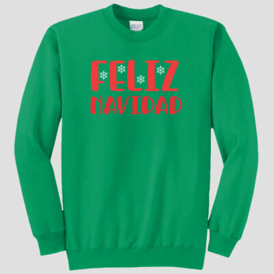 Adult Crewneck - Winter Holidays - Feliz Navidad - Red Thumbnail
