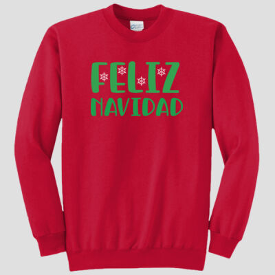 Adult Crewneck - Winter Holidays - Feliz Navidad - Green Thumbnail