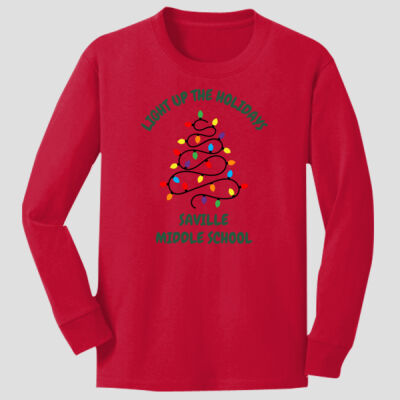 Youth Long Sleeve Shirt - Winter Holidays - Light Up - Green Thumbnail