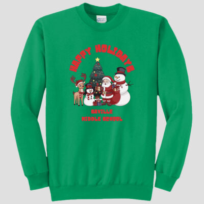 Adult Crewneck - Winter Holidays - Happy Holidays - Red Thumbnail