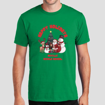 Adult T-Shirt - Winter Holidays - Happy Holidays - Red Thumbnail