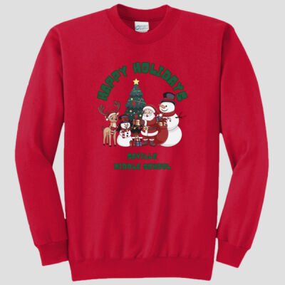 Adult Crewneck - Winter Holidays - Happy Holidays - Green Thumbnail