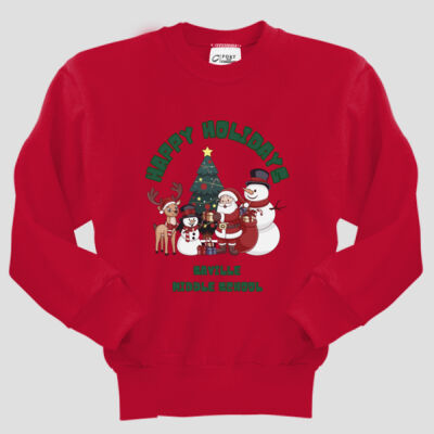 Youth Crewneck - Winter Holidays - Happy Holidays - Green Thumbnail