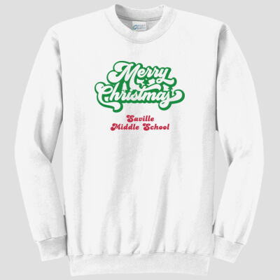 Adult Crewneck - Winter Holidays - Merry Christmas - Green & Red Thumbnail