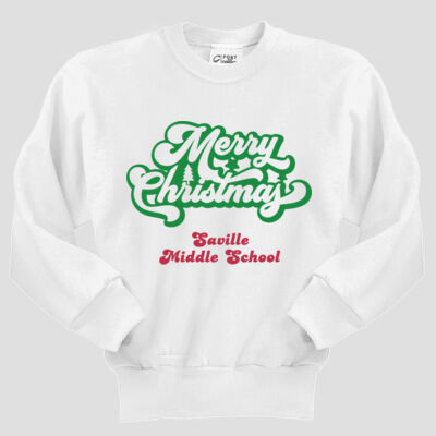 Youth Crewneck - Winter Holidays - Merry Christmas - Green & Red Thumbnail