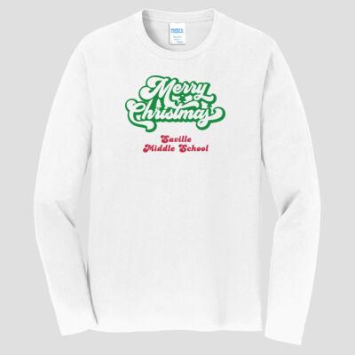 Adult Long Sleeve Shirt - Winter Holidays - Merry Christmas - Green & Red Thumbnail