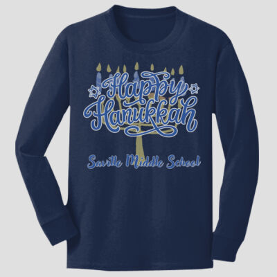 Youth Long Sleeve Shirt - Winter Holidays - Happy Hanukkah Thumbnail