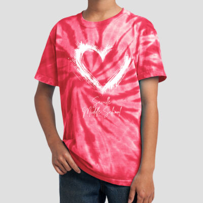 Youth Tie-Dye T-Shirt - Spring - Valentine's Heart Thumbnail