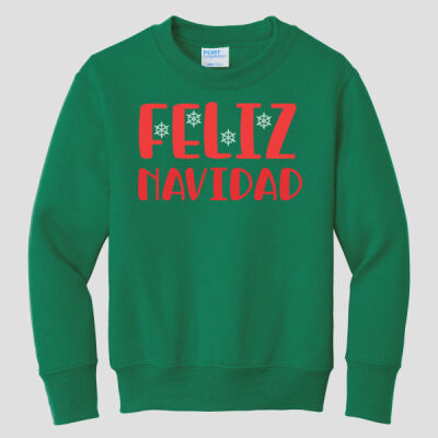  Youth Crewneck - Winter Holidays - Feliz Navidad - Red Thumbnail