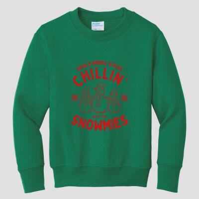 Youth Crewneck - Winter Holidays - Chillin' - Red Thumbnail