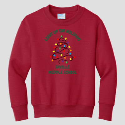 Youth Crewneck - Winter Holidays - Light Up - Green Thumbnail
