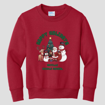 Youth Crewneck - Winter Holidays - Happy Holidays - Green Thumbnail