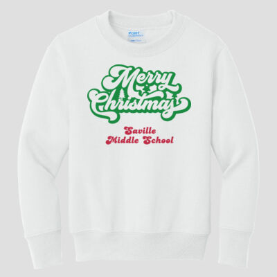 Youth Crewneck - Winter Holidays - Merry Christmas - Green & Red Thumbnail