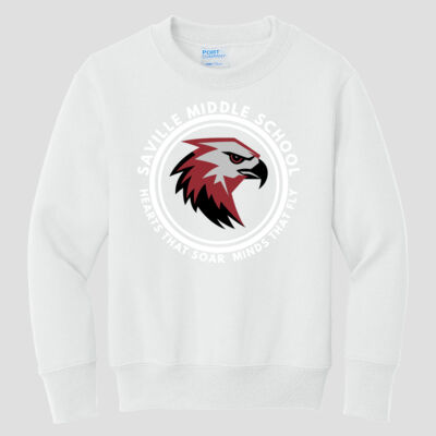 Youth Crewneck - School Logo - White Thumbnail